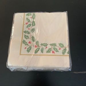 Lenox Holiday Beverage Napkin Set - 50 count 5” x 5” 3 ply